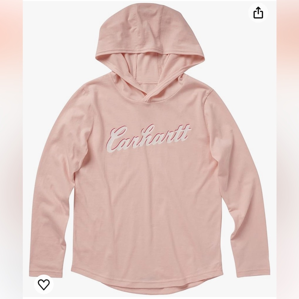 NEW CARHARTT Girls' Knit Long Sleeve Hoodneck T-Shirt Size:6